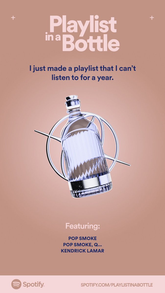 Sima_Killa's tweet photo. I just made a musical time capsule I can’t open until 2024.
Make yours with Playlist in a Bottle by Spotify: https://t.co/J0sFtXSyYR
#PlaylistinaBottle
https://t.co/D4IFpO79wQ https://t.co/bIRvBgx4FF