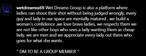 WETDREAMSS69's tweet photo. Wetdreams private group available on whatsapp https://t.co/8GK3584x91
