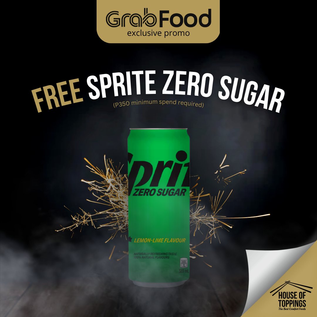 HouseOfToppings's tweet photo. JUST IN: It's 2023! Claim your FREE Sprite Zero* in a can when you order via GrabFood today. 🍃

Cool ka lang with Sprite.

*Terms and conditions apply. Promo runs until January 8, 2022 only.
#CoolKaLang
#CoolKaLangBGYO
#Sprite #GrabfoodPH
#TheBestComfortFoods
#HouseOfToppings https://t.co/Ox6ruRvmHR