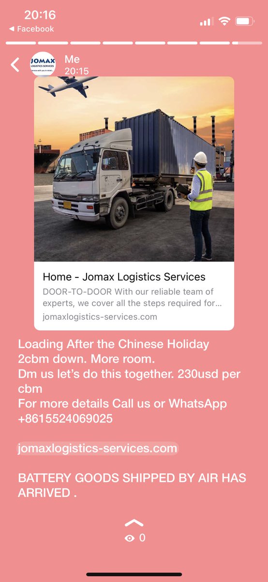 JomaxServices's tweet photo. 26 cbm more to go . Call us to ship your goods from China to Ghana
230 usd per cbm #logistcs #logisticsagent @NijaTwit @TwitterGhana @NonhlanhlaThem8 #Ghana #accravendors https://t.co/7enkJEPlN0