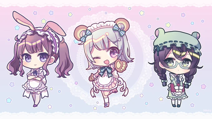 アドカレで描かせていただいたイラストに六花ちゃんも追加しました#六花ギャラリー#花梨ギャラリー #千冬ギャラリー▽ピアプロに各キャラ背景透過版あります 