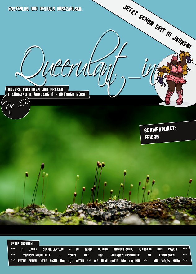 BlackMosqCrew's tweet photo. Schwerpunkte der Ausgabe: “Feiern” 🥳 @queerulant_in #queer
Zur Queerulant_in [kostenlos]: https://t.co/HNruSOJRLf https://t.co/cUn8OLWdP7