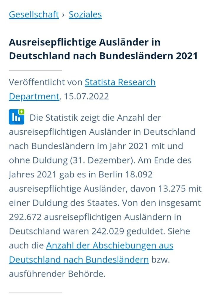 bestdeutschl21's tweet photo. Derzeit gibt es 300.000 ausreisepflichtige Ausländer!!!
Davon sind vorübergehend geduldet 250T.
D.h. 50.000 teils Kriminelle dürften schon längst nicht mehr hier sein!!!
Was sagen eigentlich die Medien dazu?
#machtEurenJob
#faeser
#Remigration
#ClanKriminalitaet https://t.co/KVaLsUDR2G