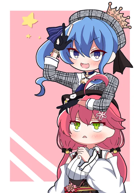 2人は仲良し!#ほしまちぎゃらりー#miko_Art #miComet 