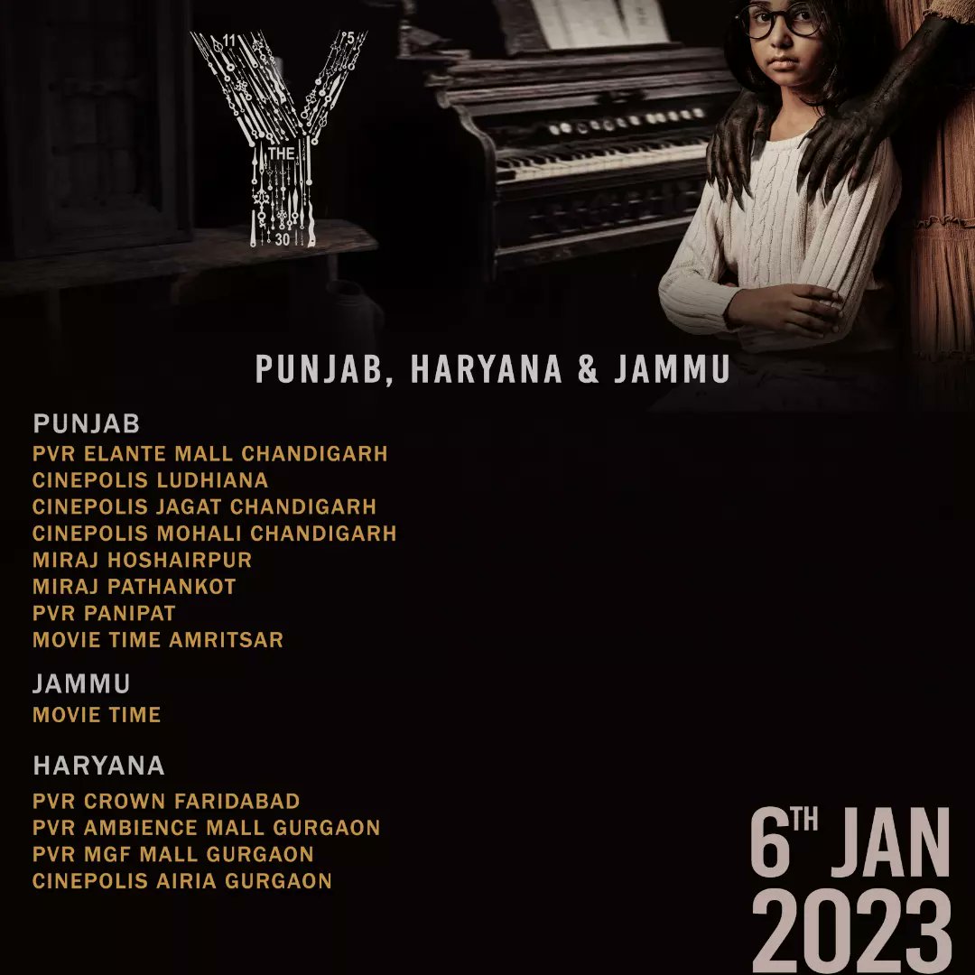 GiridevaRaaj's tweet photo. The Y
BOOKINGS OPEN NOW. 6TH JAN
Panjab,Haryana &Jammu
#TheY 2nd #mostanticipated Indian movie in @IMDb. #PsychologicalHorror Distributed by #cinépolis.
#rocketfilms #Dreamron #giridevaraaj #theyhindimovie
#yuvanhariharan #leonilla
#Trending https://t.co/VmIwLAt34q