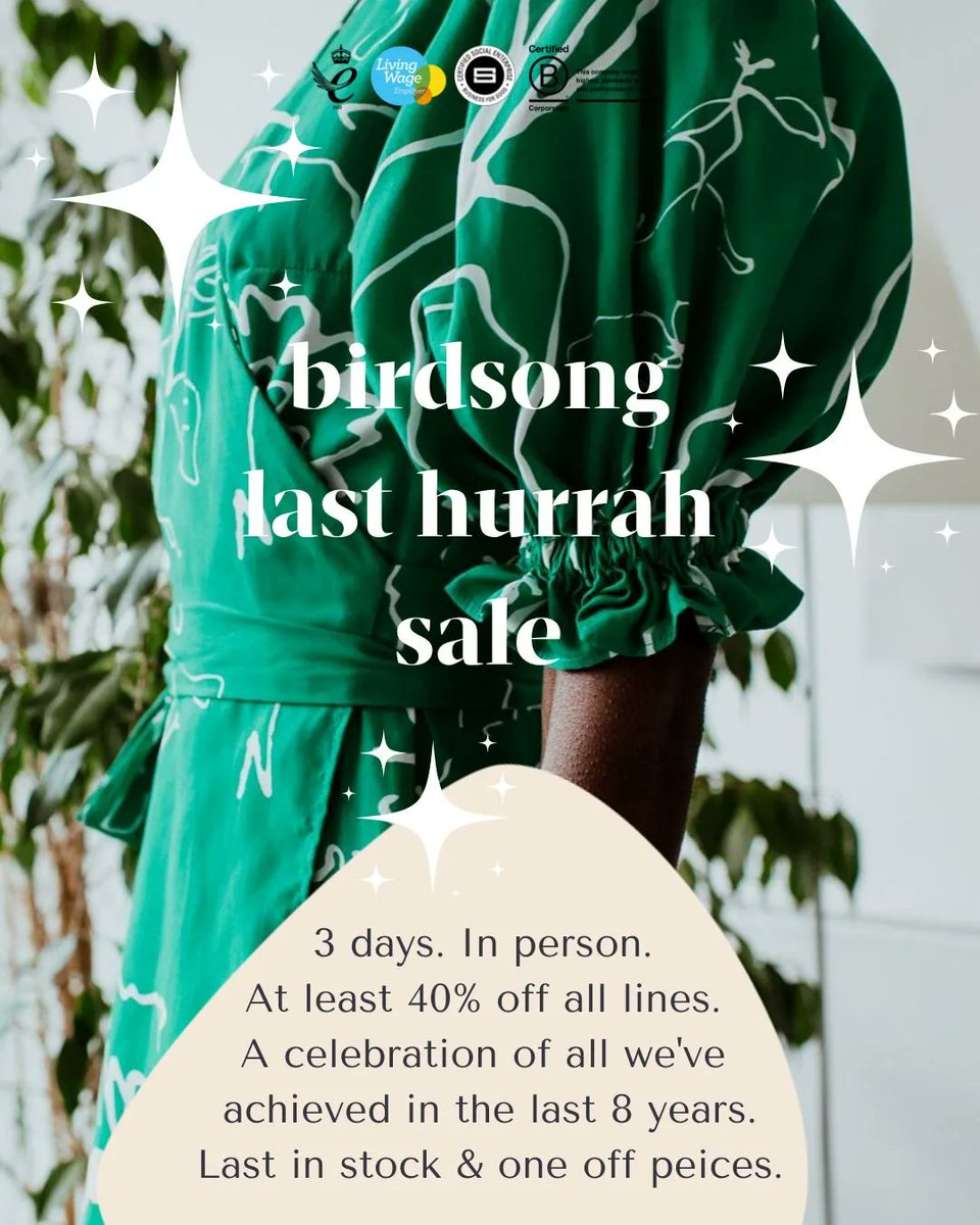 Shop in person at our Last Hurrah Sale starting this afternoon at our office in Shoreditch. ⁠ Find never seen before pieces and try on with a glass of bubbly :)⁠ ⁠ At least 40% off everything , we can't wait to see you. ⁠ Read more: eventbrite.co.uk/e/the-last-big…