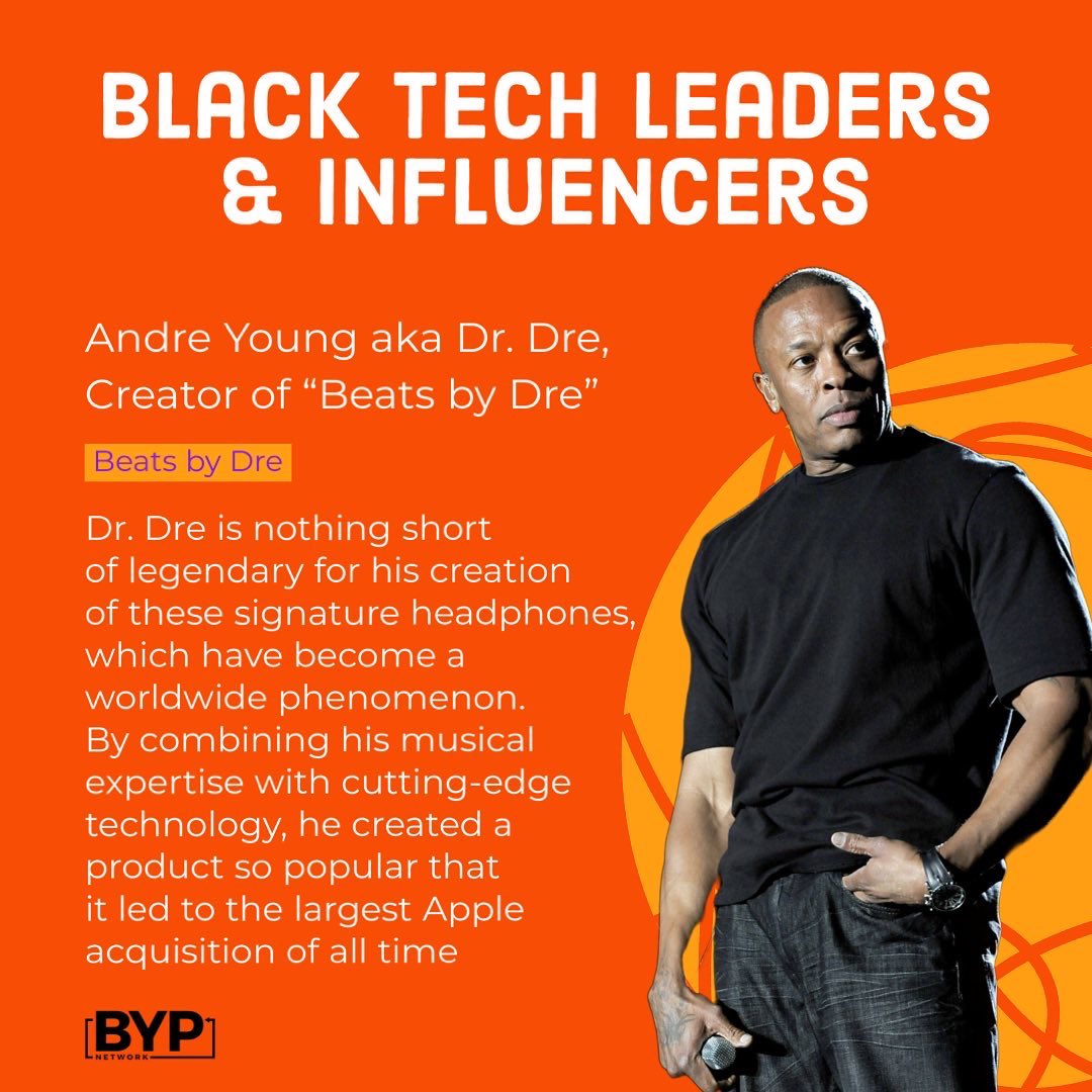 BYPNetworkApp's tweet photo. Check out these Black Tech Leaders and Influencers that have and are continuing to WIN 🥇 in the industry by breaking barriers and innovating. 🙌🏾
More success 👑
@drdre
@delane
@getmahmee
@abenton
#blackrolemodels #blackintech #careersuccess https://t.co/Z6jPGjRrX0