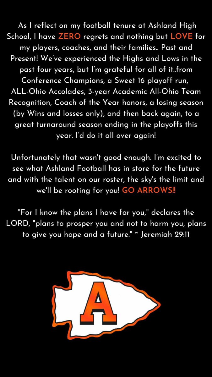 A statement from Coach Seder.