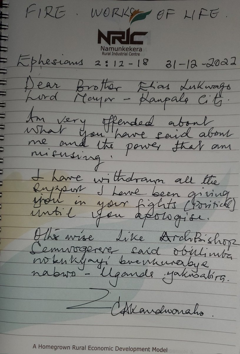 @Nambooze_B_B Hon. For a Four Star General to write like this,🤣🤣 I feel sorry for those in support of General. But clearly something is lacking