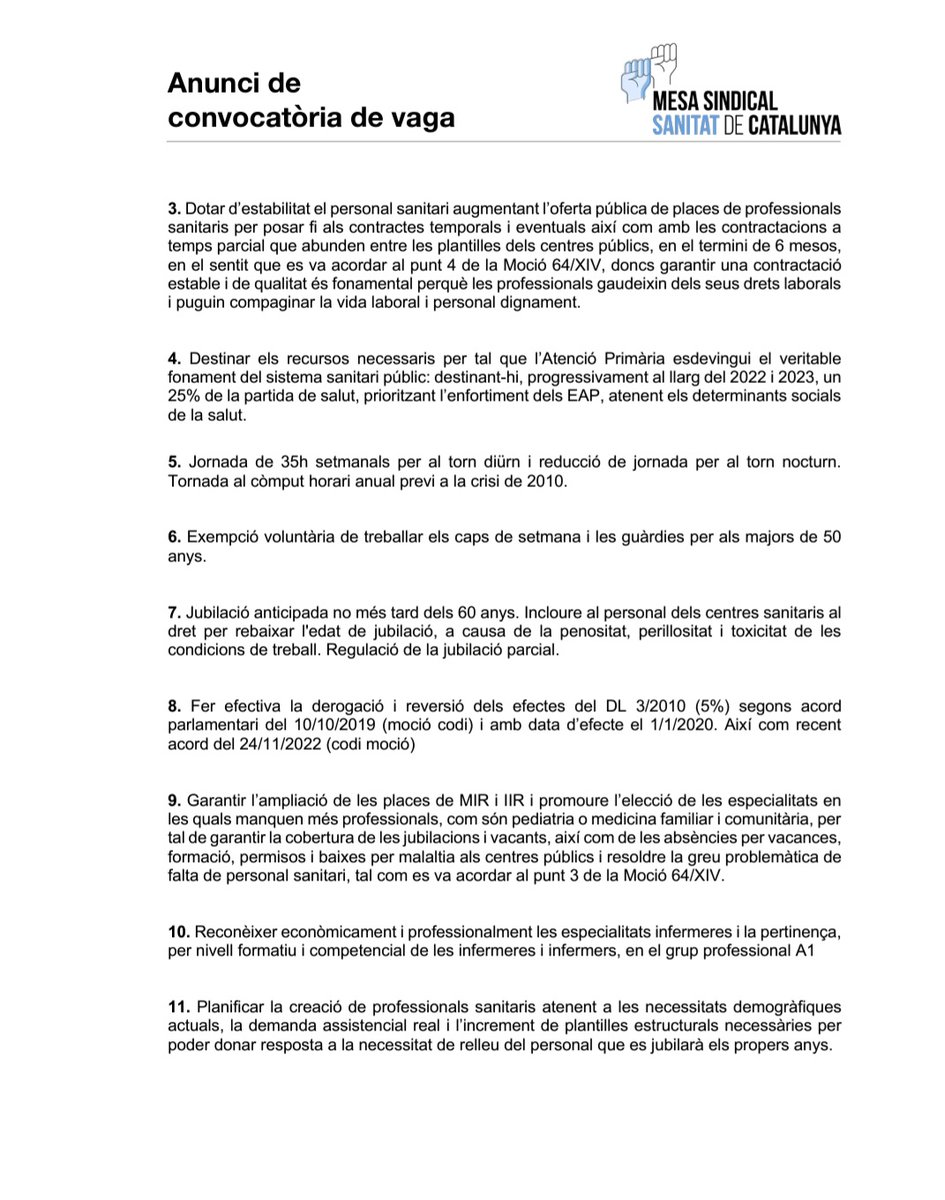 Avui la <a href="/MesaSanitat/">Mesa Sindical de Sanitat de Catalunya</a> hem registrat la #VagaSanitat pel 25 i 26 de Gener. Adjuntem la nostra carta als “reis mags” dirigida al Departament de Salut. Creiem que ens hem comportat com es mereixia la societat i per tant ens mereixem això i molt més. Ja no ens alimenten molles!