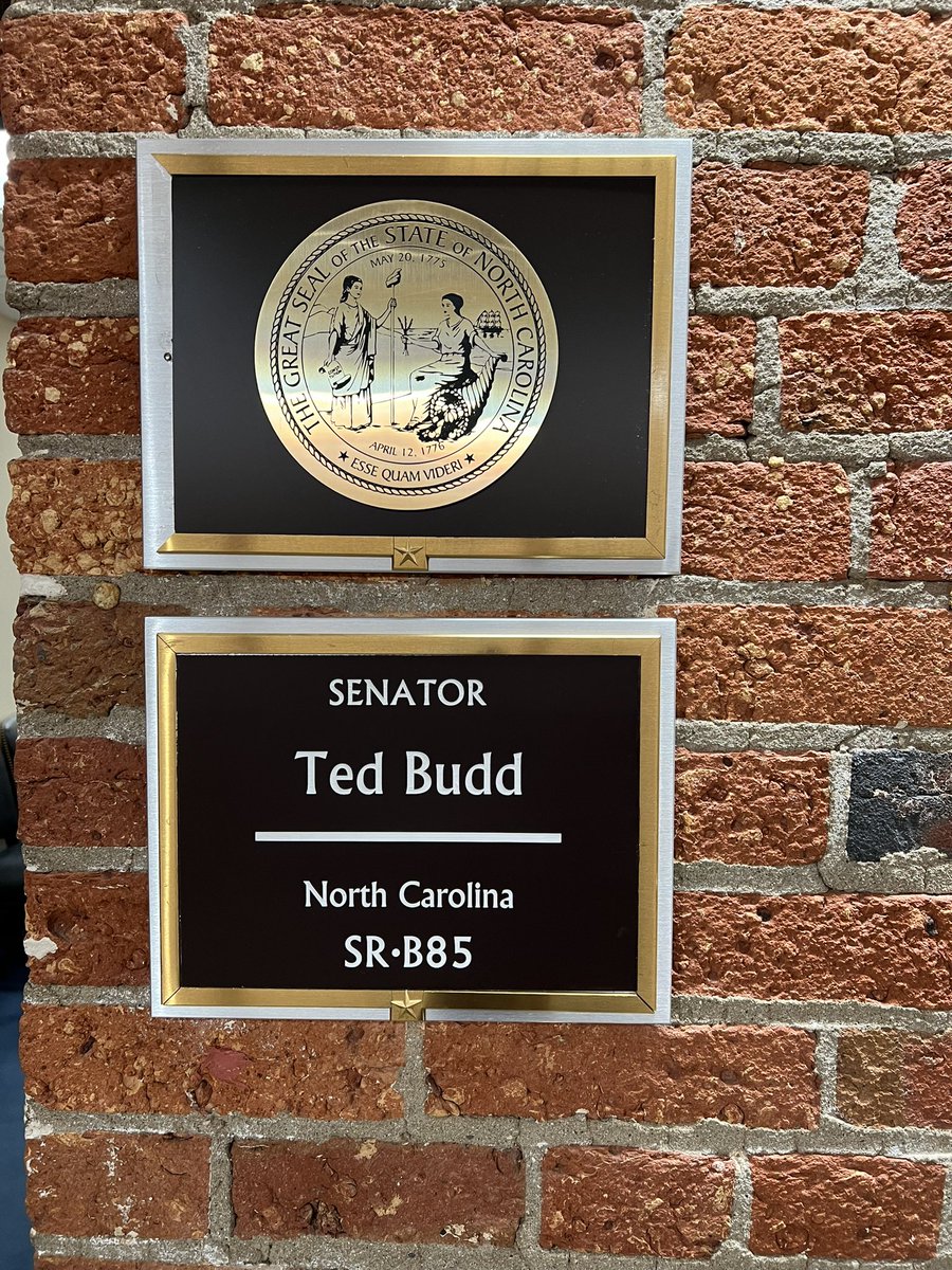 The temporary office of Senator Ted Budd. #NCSEN #NCPOL
