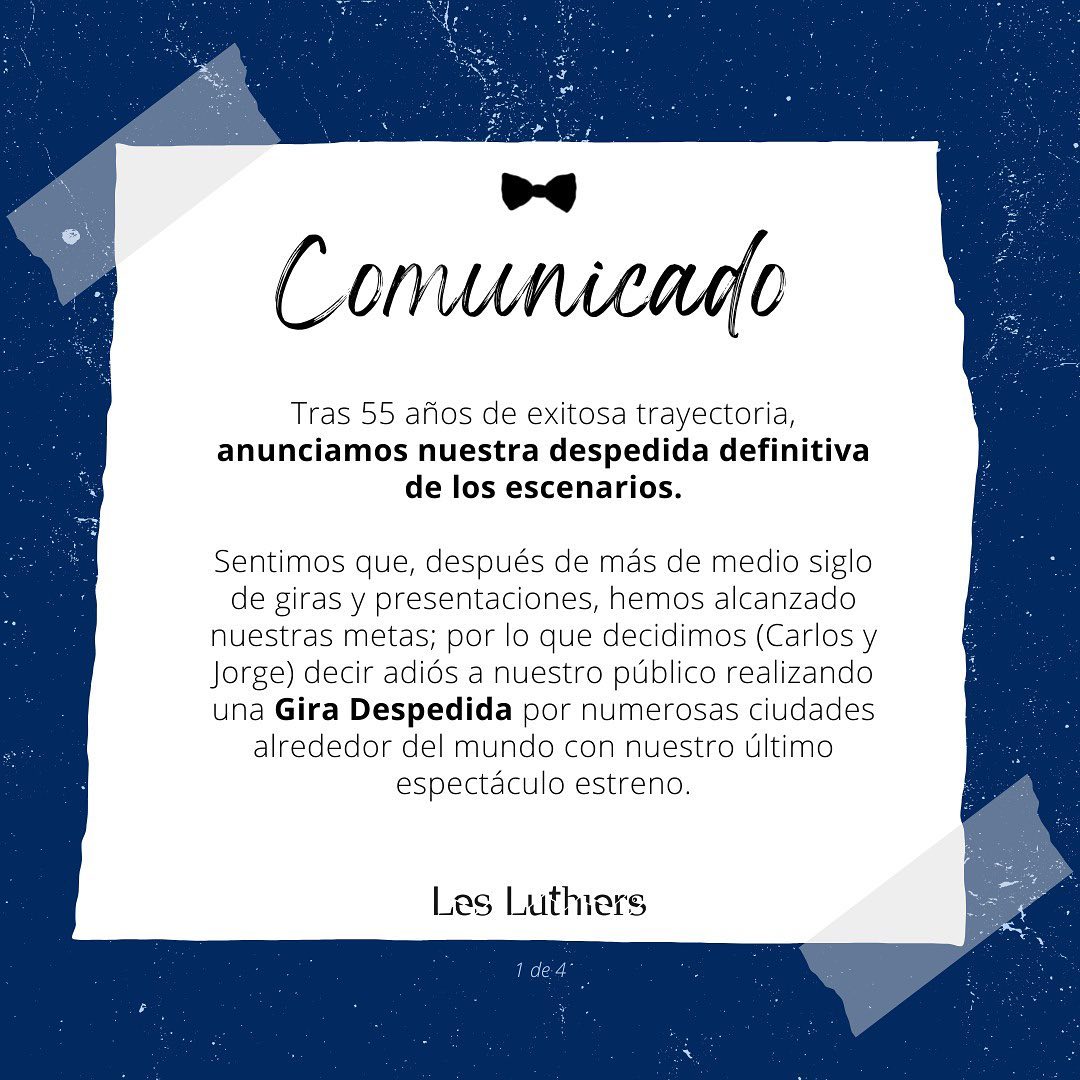 porquetendencia's tweet photo. "Les Luthiers":
Porque anunciaron su despedida definitiva de los escenarios https://t.co/oFmkrJdmyp