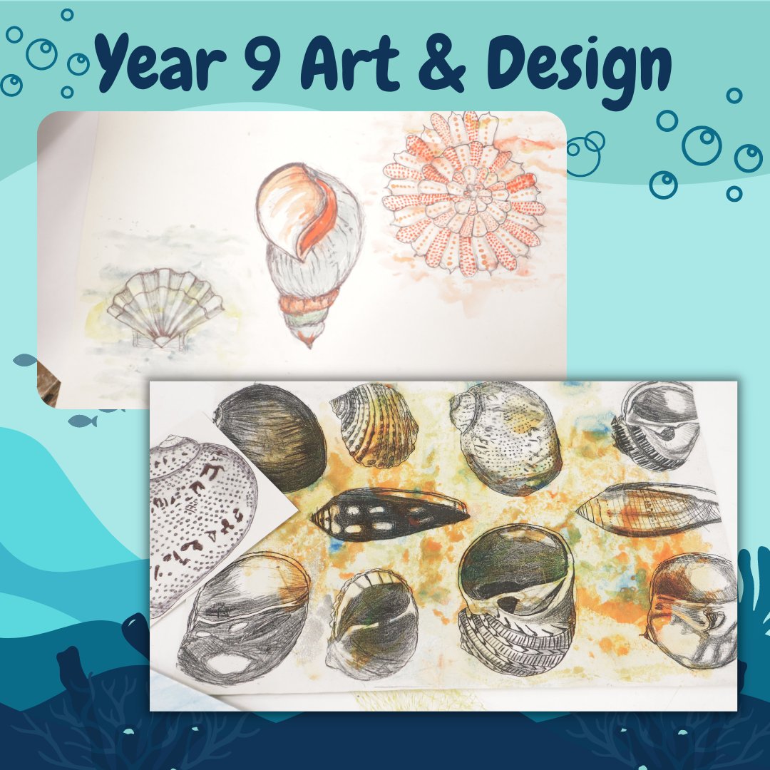 SidneyStringerA's tweet image. Last term some of our Year 9s created some aquatic/sea life work in their Art &amp;amp; Design class. They used lots of different materials and techniques to create the different pieces of work

#ArtAndDesign #studentdesign #studentart