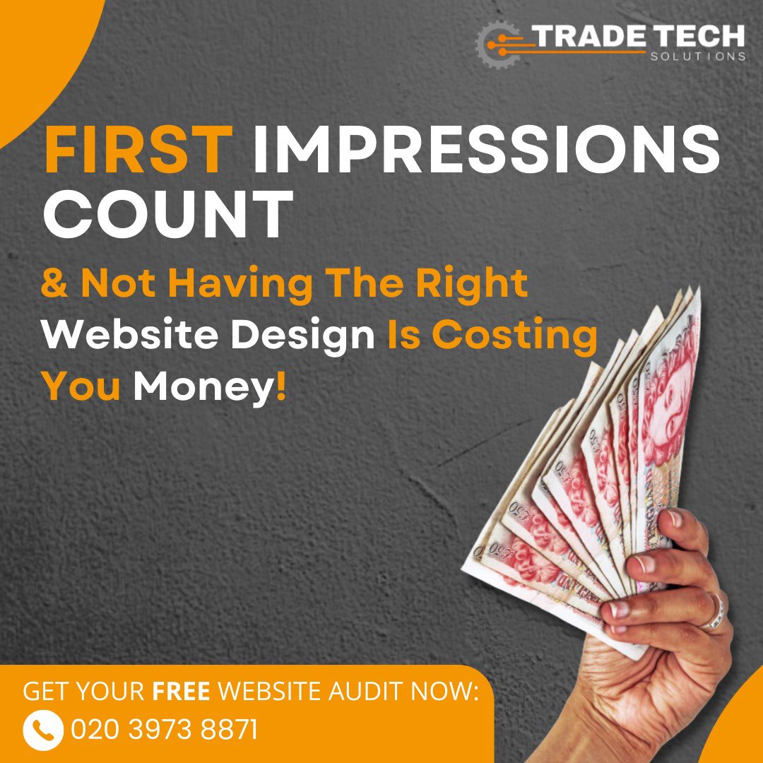 TradeTechLDN's tweet image. 𝙁𝙞𝙧𝙨𝙩 𝙞𝙢𝙥𝙧𝙚𝙨𝙨𝙞𝙤𝙣𝙨 𝙘𝙤𝙪𝙣𝙩!

Not having the right website design or not having a website at all is costing you money. 

Get in touch with us today for a 𝙁𝙍𝙀𝙀 website audit;

🌐 𝐛𝐢𝐭.𝐥𝐲/𝐀𝐮𝐝𝐢𝐭𝐌𝐲𝐖𝐞𝐛𝐬𝐢𝐭𝐞