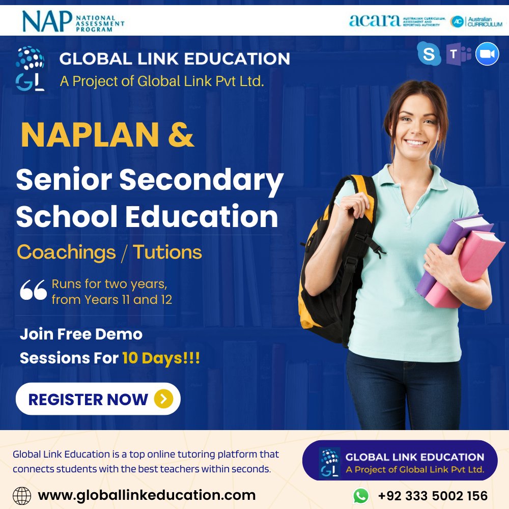 Free Online Assessment With A Detailed Report Of Your Child's #NAPLAN Strengths And Weaknesses.
#globalkinkeducation #onlineeducation #freeclassesonline  #GlobalLink #london #ENGLAND #usa #naplan
Explore Our Website to Choose Your Favourite Course:
globallinkeducation.com