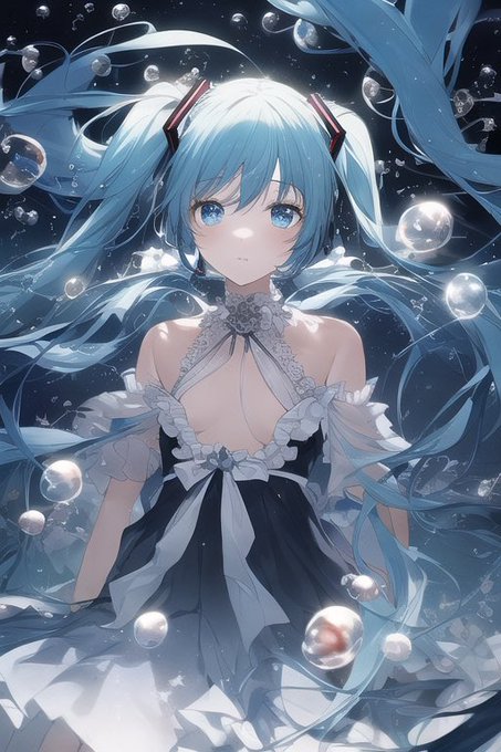 深海少女
#初音ミク 
#AIイラスト
#AIイラスト好きさんと繋がりたい 
#AIart 