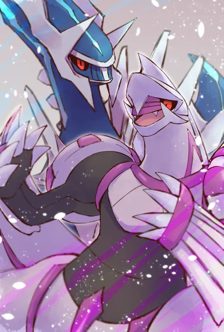 ポケモンの絵 パルキアとディアルガ親戚の子へのお年玉イラスト②です 
