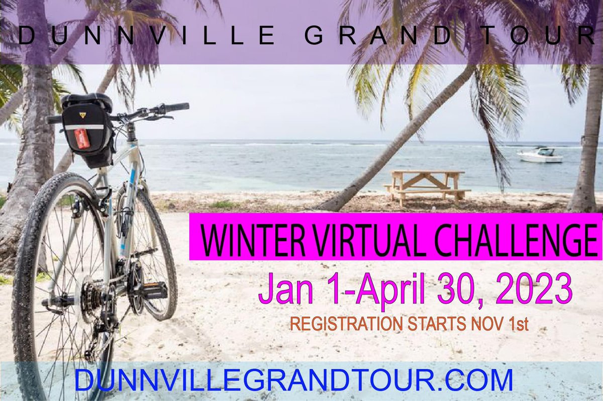 DunnGrandTour's tweet image. 2023 WINTER VIRTUAL CHALLENGE HAS STARTED! 
Every registrant will receive a FREE personalized windbreaker or cycling pants!
Dunnville Grand Tour  Winter Virtual Challenge Jan 1  - April 30th, 2023

DunnvilleGrandTour.com
#bicyclechallenge #bicycle #cycling #cycle #biketour#