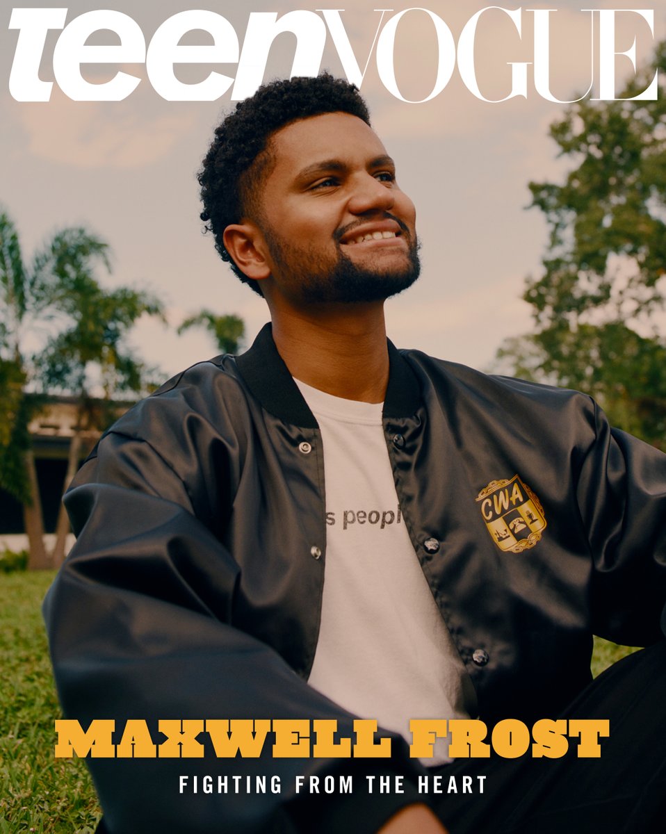 TeenVogue's tweet image. Introducing our Jan/Feb cover star @MaxwellFrostFL! The 25-year-old made history as the first member of Gen Z and the first Afro-Cuban elected to Congress. Read the full story on how he plans to reshape what it means to be a representative of the people ➡️ tnvge.co/utphWTQ