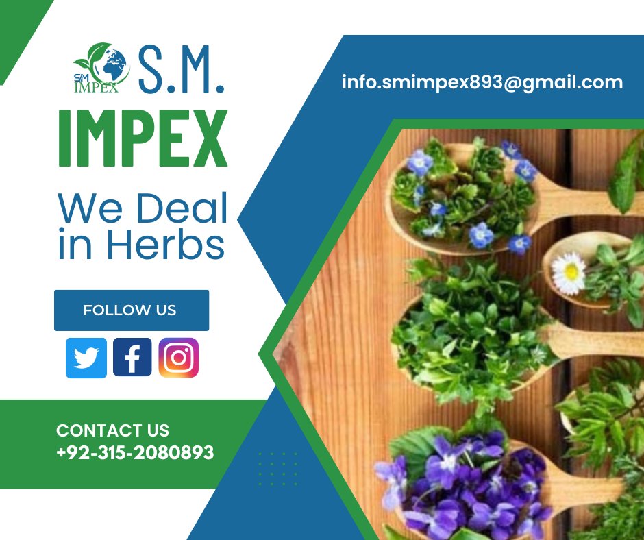 sm_impex's tweet photo. "Experience the Healing Power of Nature - Shop Herbs Today!"

We deal in Herbs.

For more information
+923152080893
info.smimpex893@gmail.com

#herbalife  #Herbal  #herbs  #herbalifenutrition  #herb #HerbalMedicine #herbalifestyle #herbalist https://t.co/k6Y6MbPt0I