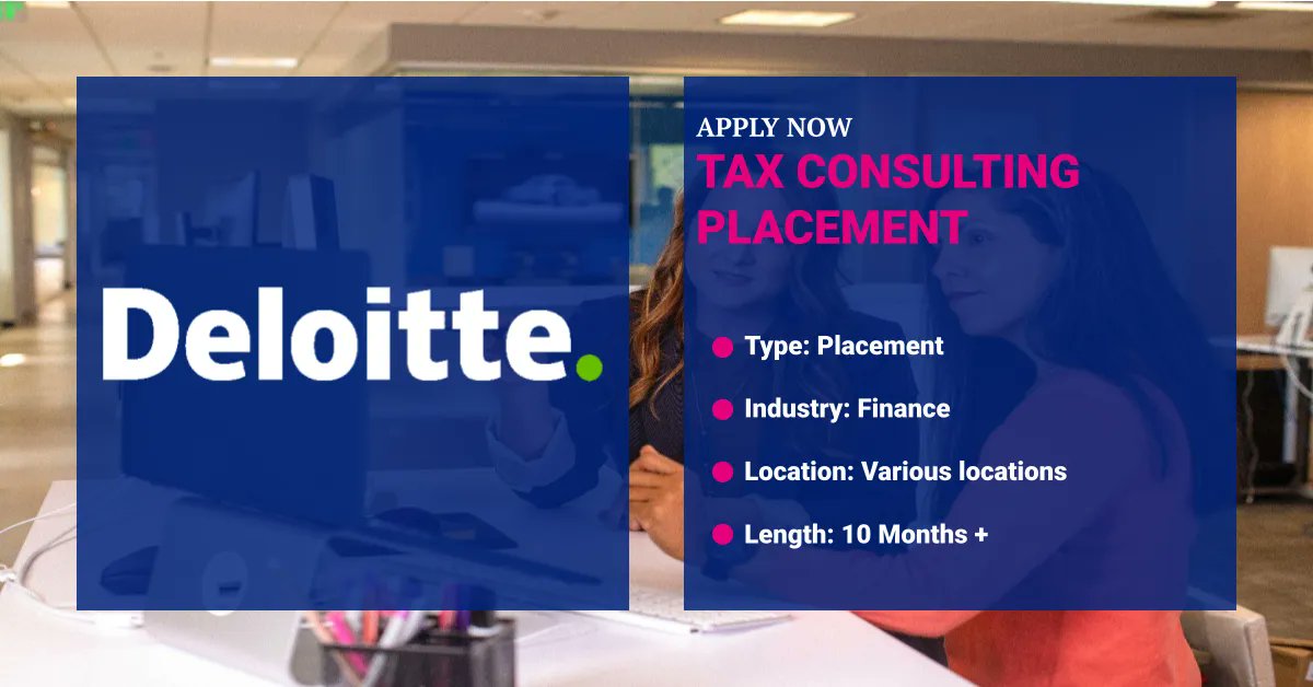 ⚡️ 3 days left ⚡️ To apply for this Tax Consulting Placement with @DeloitteUK where you have a chance at their graduate scheme if you impress the team! Apply here ---> buff.ly/3GGoGJz