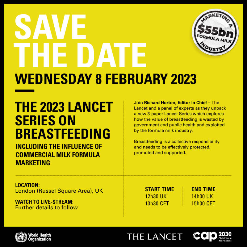 The long awaited🔥2023 LANCET BREASTFEEDING SERIES initial launch will take place in London February 8th (streamed drive), followed by launches across world regions! 🌏🚀
<a href="/YaleSPH/">Yale School of Public Health</a> <a href="/OPHPatYSPH/">Office of Public Health Practice at YSPH</a> is proud to be a 🔑 contributor to this crucial 🤱Series.