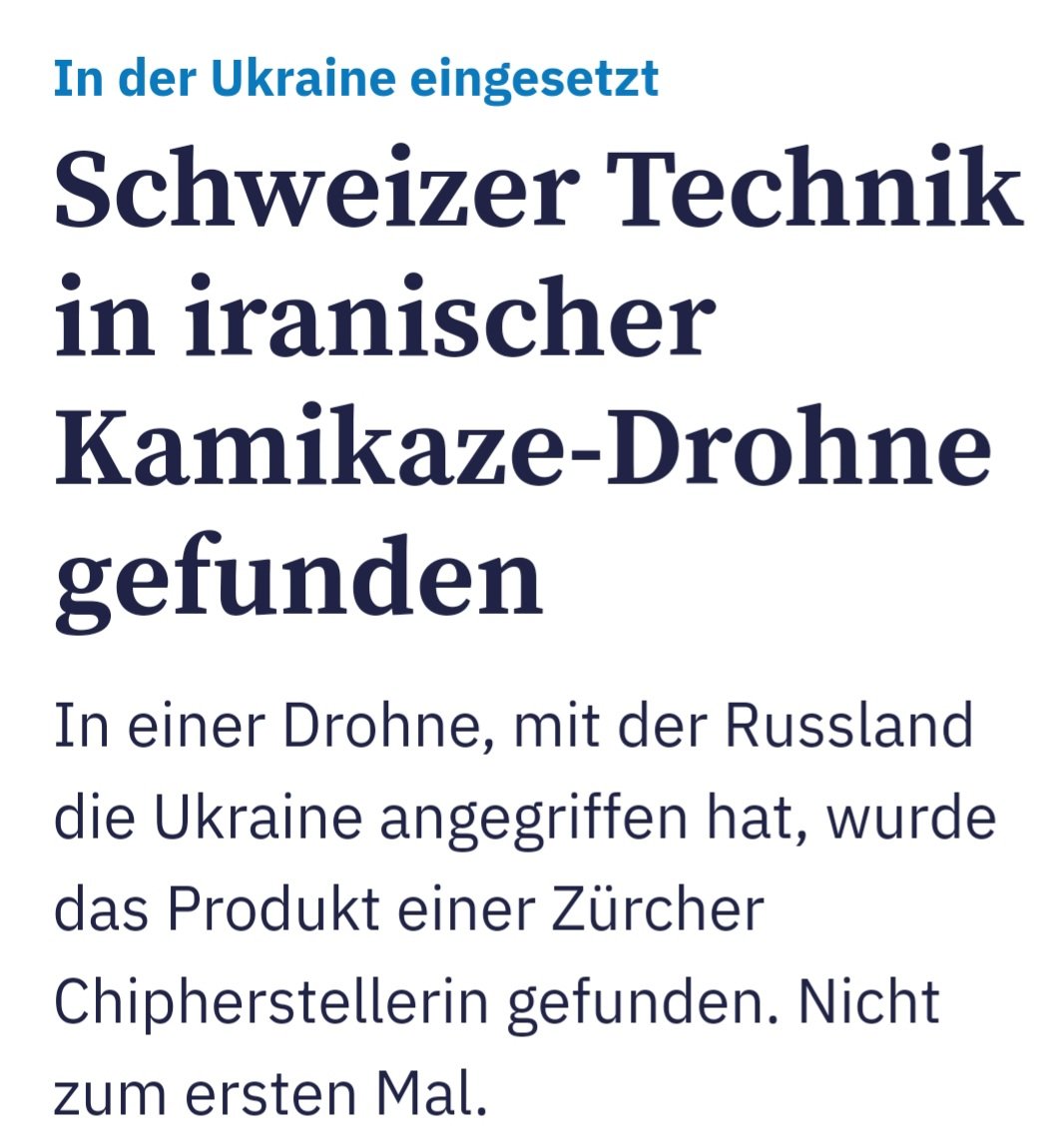 Wen überrascht das?
Bei unserer Exportpolitik war das fast zu erwarten...
tagesanzeiger.ch/schweizer-tech…