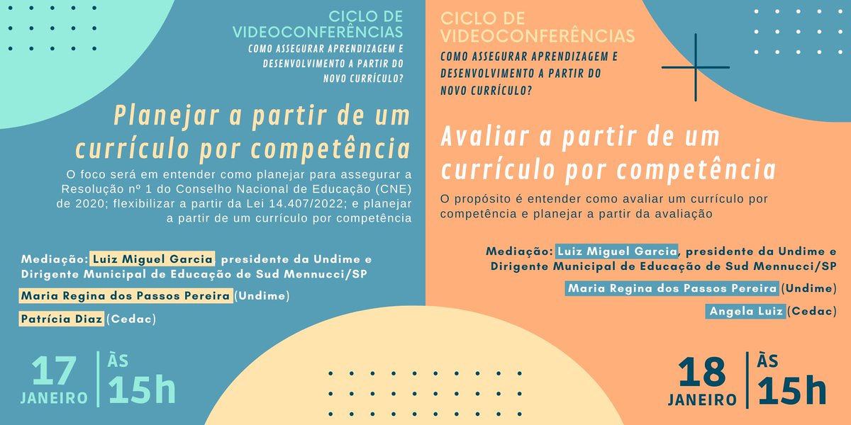 undime's tweet photo. Estamos organizando 5 encontros online que integram o ciclo "Como assegurar aprendizagem e desenvolvimento a partir do novo currículo?". A iniciativa conta com apoio técnico do #Cedac e será transmitida pelo #ConvivaEducação em https://t.co/4VVSdEp0fc https://t.co/cHTOZlbWNF