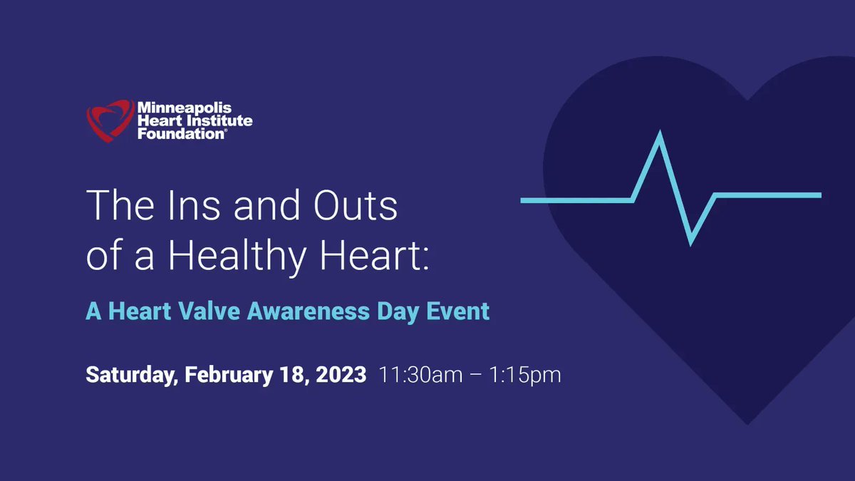 Minneapolis Heart Institute Foundation (@mhif_heart) on Twitter photo 📢 We are excited to announce the return of our annual #HeartValveDisease Awareness Day event! This community event is FREE to attend and will feature presentations from Drs. <a href="/PSorajja/">Paul</a>, <a href="/HamidNadira/">Nadira Hamid</a> and <a href="/Sarah_WardCT/">Sarah Ward Palmer, MD</a>. Learn more and register here: bit.ly/3jP7LLD 📢 We are excited to announce the return of our annual #HeartValveDisease Awareness Day event! This community event is FREE to attend and will feature presentations from Drs. <a href="/PSorajja/">Paul</a>, <a href="/HamidNadira/">Nadira Hamid</a> and <a href="/Sarah_WardCT/">Sarah Ward Palmer, MD</a>. Learn more and register here: bit.ly/3jP7LLD
