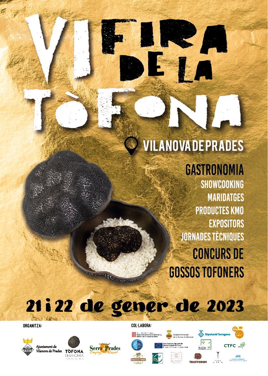 TofonadelaConca's tweet photo. VI Fira de la tòfona negra 2023 Gastronomia-showcooking-concurs de gossos tofonaires-maridatges-producteskm0-expositors-jornadestecniques #truffledog #tubergourmet #tubermelanosporum #tofonadelaconca #trufanegra #tofona #trufa #barcelona #tofonanegra #truffle #truffe #trufanegra https://t.co/BmDEgcEWX5