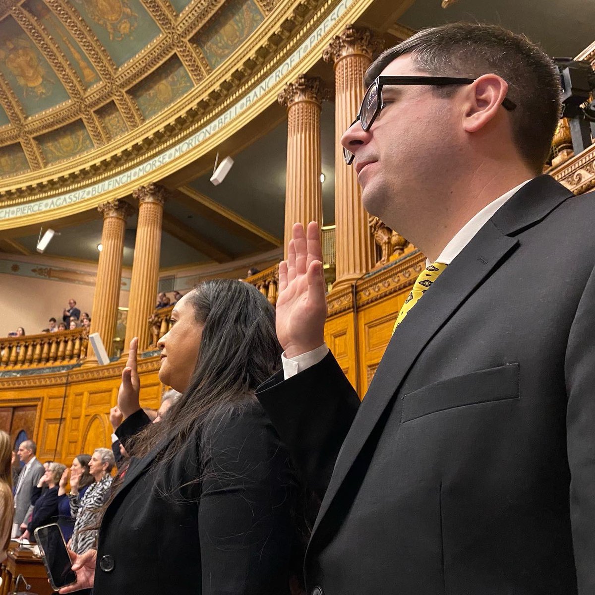 Rep_Carey's tweet photo. Proud and honored to be sworn in for the new session. Thank you to the people of South Hadley, Hadley, Granby and Easthampton for your continued support! https://t.co/es6BuuXT41