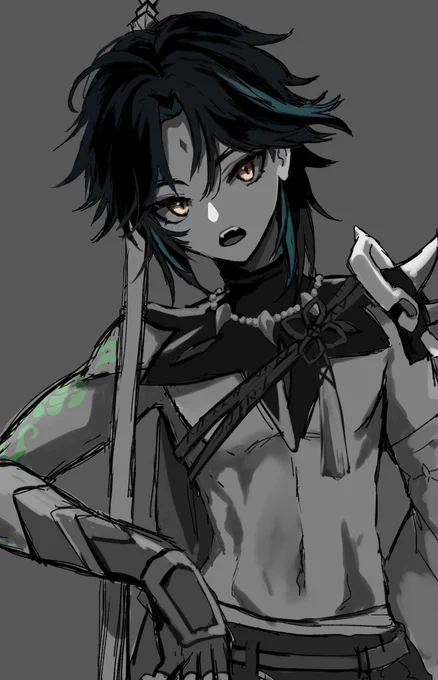魈に初期服着せたかった落描き 