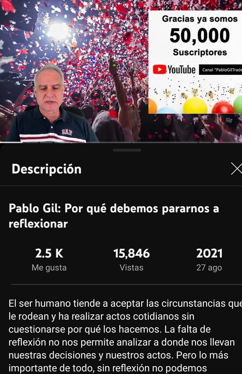 Video muy interesante Pablo Gil, agosto 2021: Por qué debemos pararnos a reflexionar

youtu.be/lfJcxYBJjGg