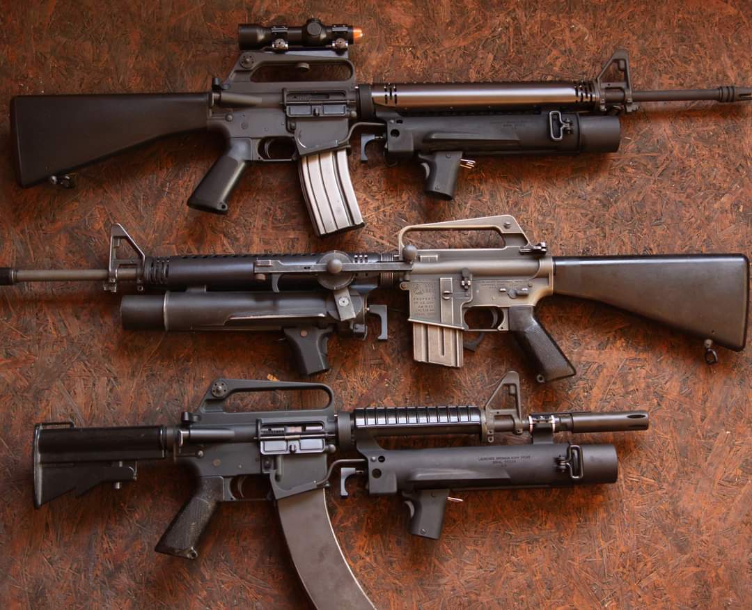 Maratho71996540's tweet photo. Top: XM16E1+XM148+30 rds mag+SinglePoint OEG
Middle: XM16E1+XM148+20 rds mag
Bottom: XM177E2+XM148+50 rds mag
#VFC #DNA #40mm #Colt #XM16E1 #XM148 #XM177E2 #GrenadeLauncher #Grenadier #Rifleman #SEALteam #Frogman #Vietnam #NavySEAL #M603 #Singlepoint #OEG https://t.co/cwTIrUhzu1