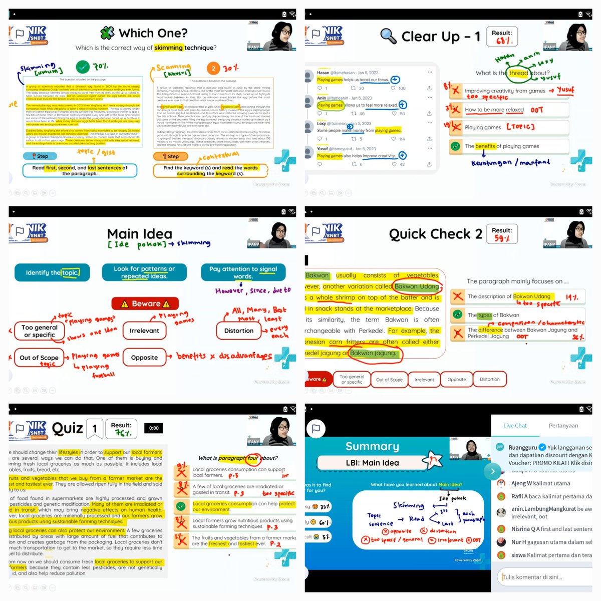 aexnin's tweet photo. [5/1/23]
Subject: Literasi BING
Materi: Main Idea
----♡
Bljr bahasa inggris jadi menyenangkan. Keren kak @funifany cara mengajar nya mudah dipahami, apalagi di live teaching kali ini dishare tips&amp;trick cara mencari main idea dgn easy 😎
#ruangguru #ambisverse #studytwt https://t.co/kaYzcMTUzn