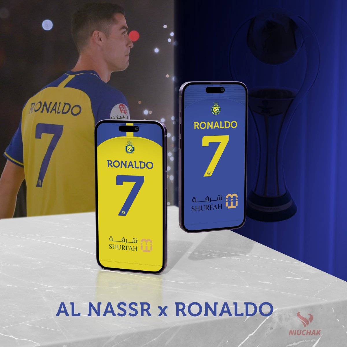 Niuzekor's tweet photo. #Kitwallpaper
#kitfonts
#footballfonts
#AlNassr x #Ronaldo𓃵 2022-2023 Kit Wallpaper!
The worst kit font printing of #SaudiArabia legueae ! https://t.co/8wTRiXrhyj