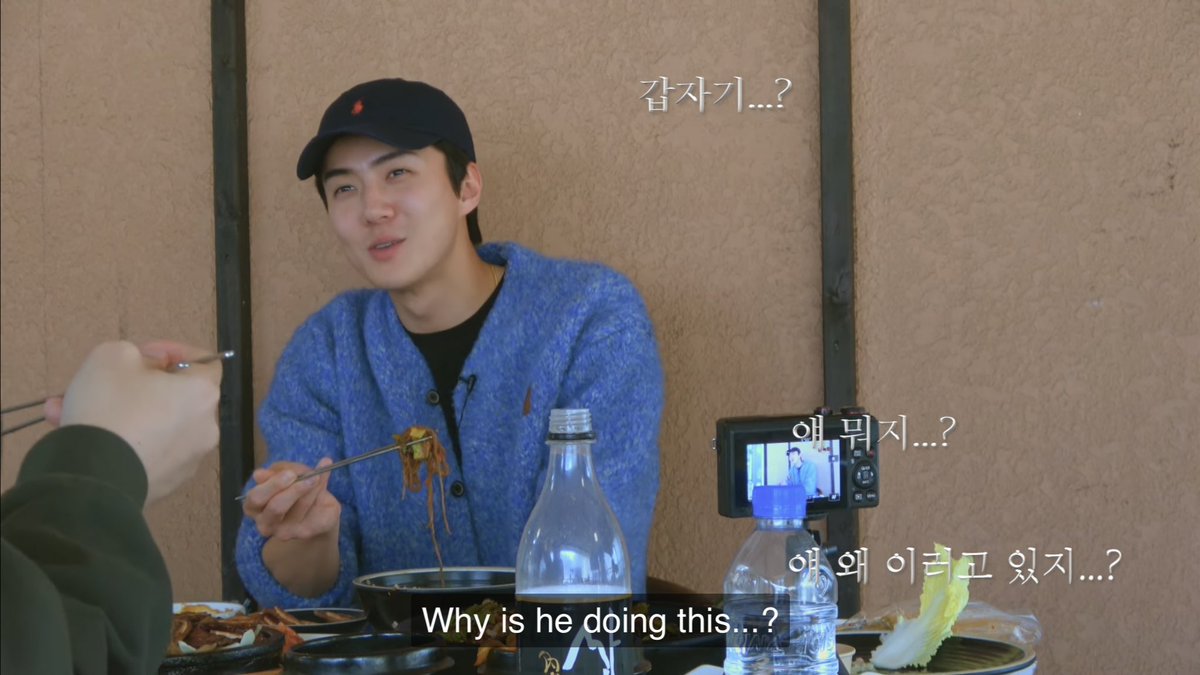 oshcuddles's tweet photo. sehun said when the video comes out the fans would think “what’s wrong with him?” “so random” 😭😭 https://t.co/jo6SQ1aYIW