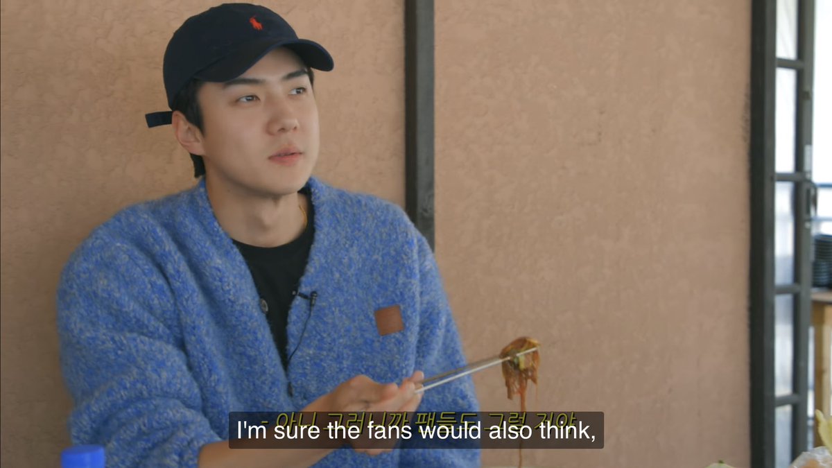 oshcuddles's tweet photo. sehun said when the video comes out the fans would think “what’s wrong with him?” “so random” 😭😭 https://t.co/jo6SQ1aYIW