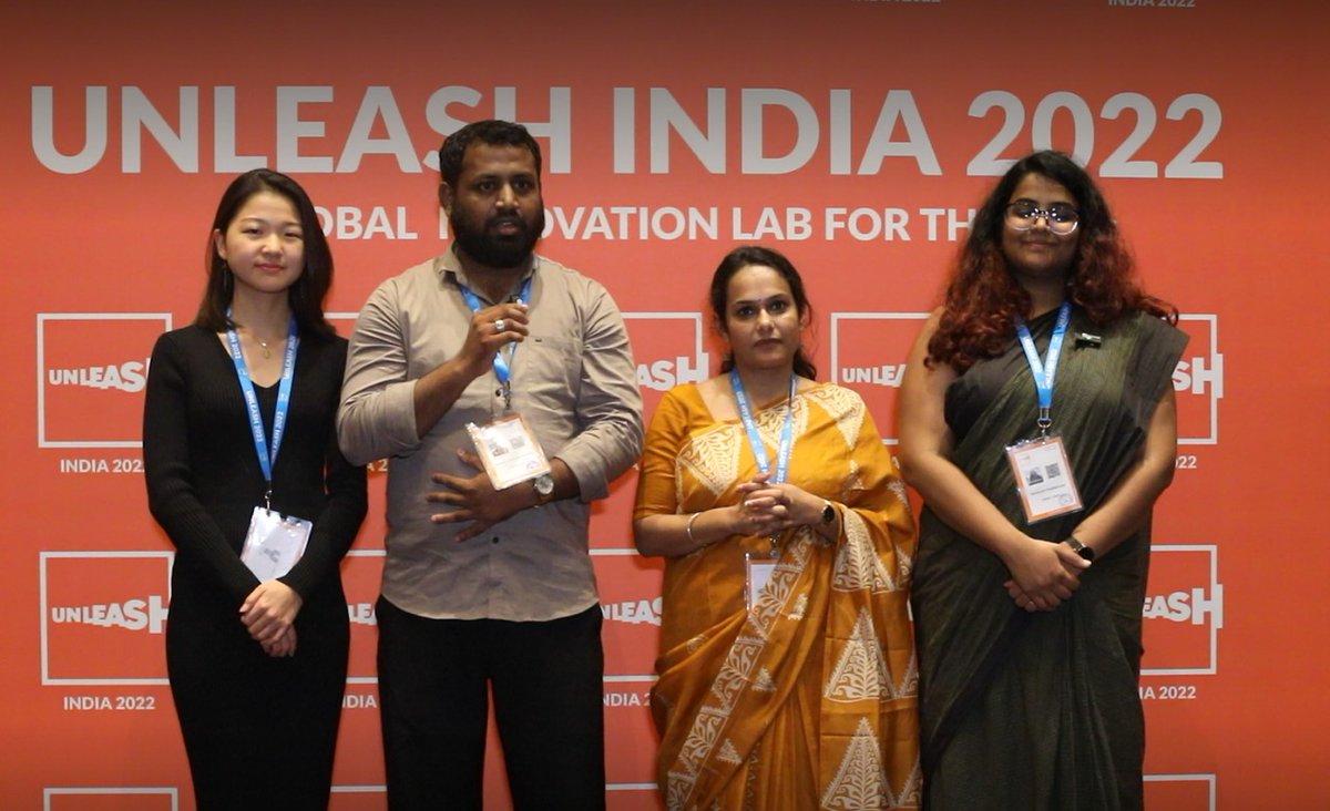UNLEASHlab's tweet photo. At #UNLEASHIndia, awarded as the most innovative solution, 'People for Poop Management' from SDG6 track not only won hearts but also a whopping $5,000! Their detailed interview is now out exclusively on @YourStoryCo! Listen to their amazing journey here https://t.co/bqdeWmpR0E https://t.co/R91IGnEz15