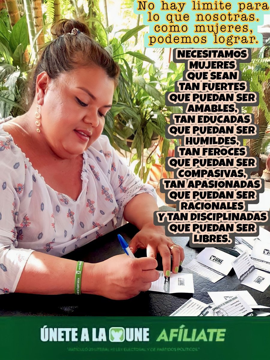 UNE_El_Estor's tweet photo. FELIZ JUEVES 💯

Nos une la igualdad de derechos para todas y todos.

Creemos que las mujeres y los hombres tenemos los mismos derechos para vivir en una sociedad justa.

#Afíliate #ÚneteALaUNE

Artículo 20 literal h) Ley Electoral y de Partidos Políticos. https://t.co/Y1mk2VgMG7