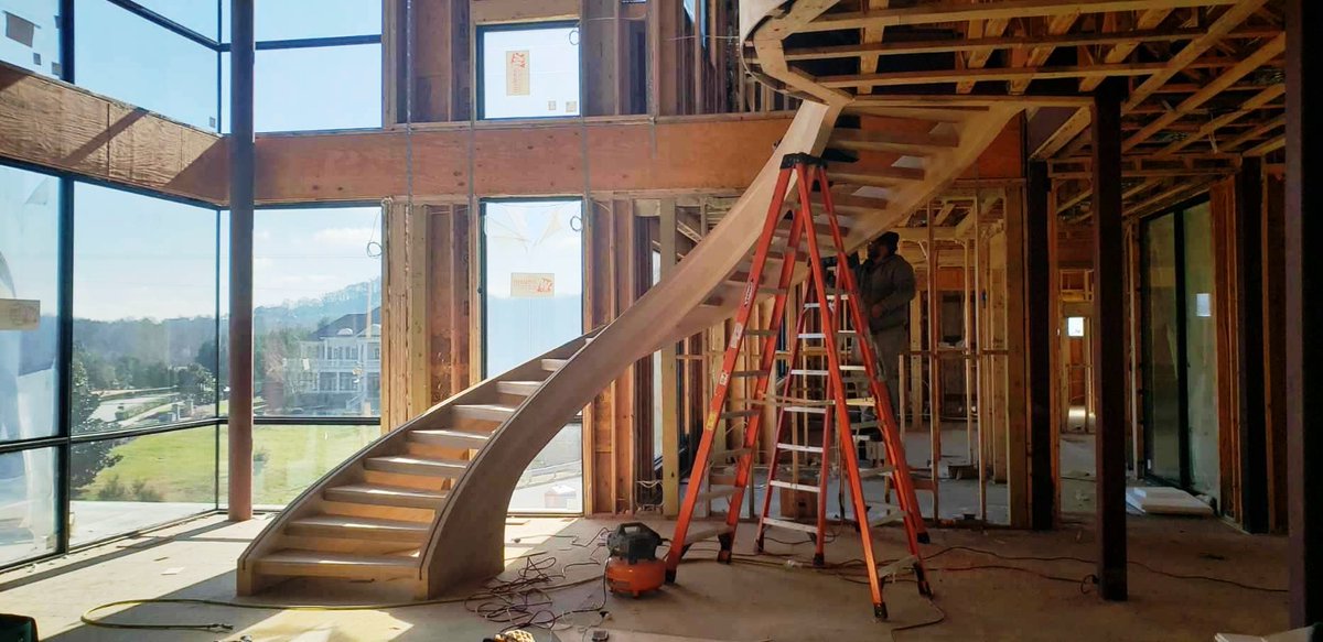 Our award-winning team embraces the challenge of designing one-of-a-kind luxury staircases for #homebuilders nationally. We construct wood and steel carriages, enhanced with all types of balustrades including glass, stainless steel, cable, wood, and hand forged ornamental iron.