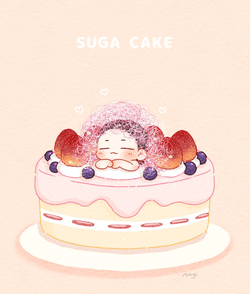 「ケーキの上にのってそうな#AgustD 」|なぎのイラスト