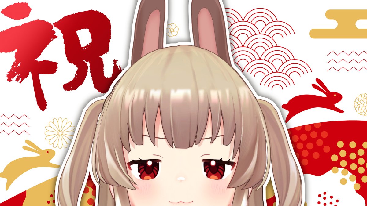 natori sana 1girl solo animal ears red eyes rabbit ears two side up looking at viewer  illustration images