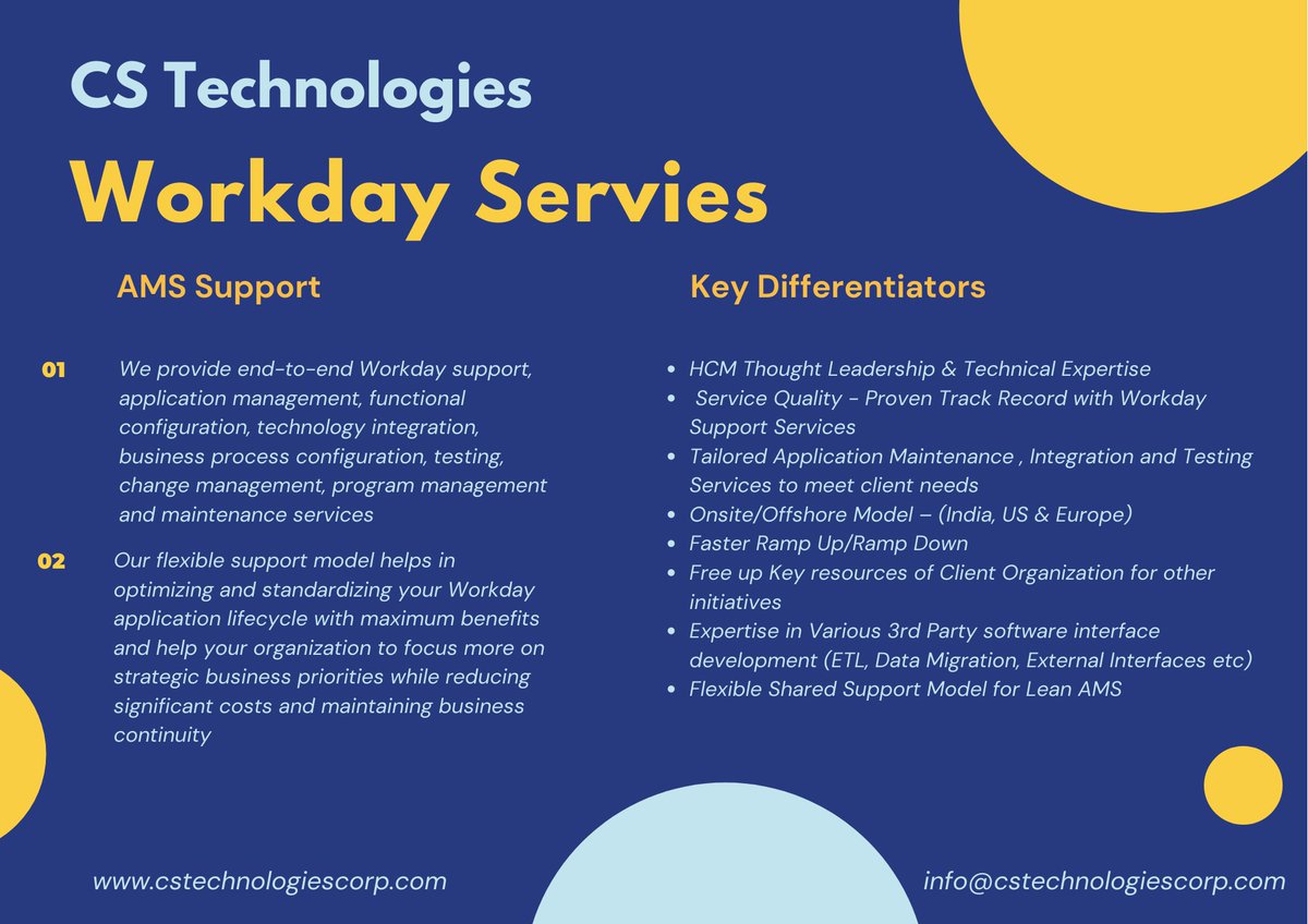 CS_Tech_LLC's tweet image. Has your organization deployed Workday? Find out how
CS Technologies can help in optimize and maximize your Workday deployment benefits to your organization
#workdayhcm #workdayrising #workdayintegration #workdayfinancials
