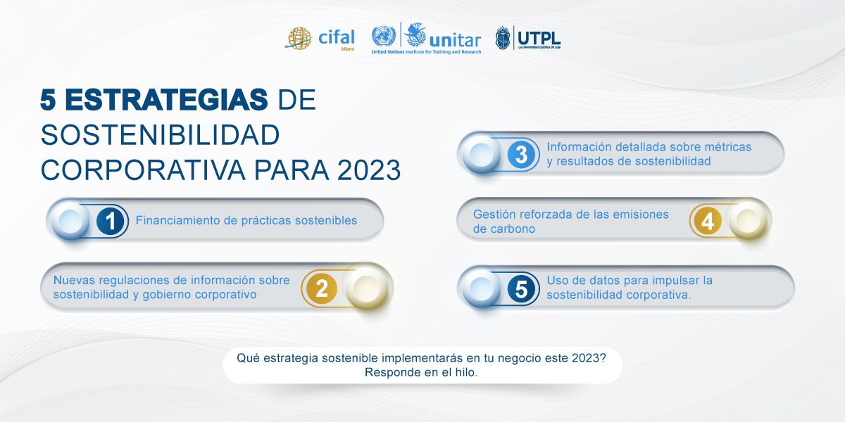 🏢♻️ Para el 2023 se espera que las empresas ejerzan un rol más protagónico a la hora de abordar los retos medioambientales y sociales.⁣ #CIFALMiami #NegociosSostenibles