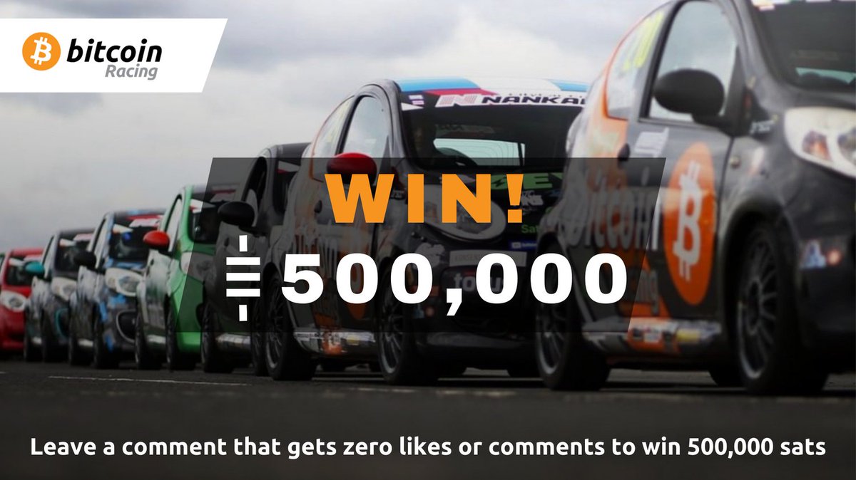 bitcoin_racing's tweet photo. 🥳🤩500,000 #Sat #BTC NEW YEAR CHALLENGE!🤩🥳

1⃣Follow @bitcoin_racing
2⃣Like + RT this tweet
3⃣Leave a comment below that gets ZERO likes or comments (multiple comments are ok)

Bonus entry - Follow @JasonADeane, @MackenzieBTC and @LBRacing91

Winner announced January 8th! https://t.co/kAfGgtuZ8G