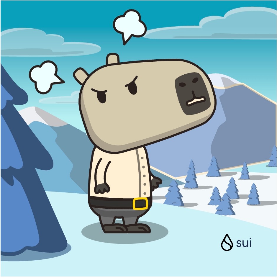 Lalityadav937's tweet photo. Chinopi : Today, Chinopi arranged to meet his friends and they were to go to the holiday fair together. But his friends didn't wait for him and left without him.  So he was very angry, but he is a very kind guy and will forgive his friends. #CapyHolidays @SuiNetwork https://t.co/vi2nB5cb3O