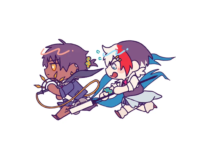 #极刺 #エリソー  ※女装they get called up for some emergency operation and just went fighting without changing clothes 