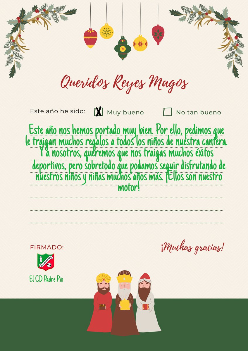 ✒️✉️ 𝓠𝓾𝓮𝓻𝓲𝓭𝓸𝓼 𝓡𝓮𝔂𝓮𝓼 𝓜𝓪𝓰𝓸𝓼...

Nuestra carta a los reyes magos ya está lista 😋

¡Feliz noche de Reyes! 🎁⭐

#OrgulloDeBarrio♥️