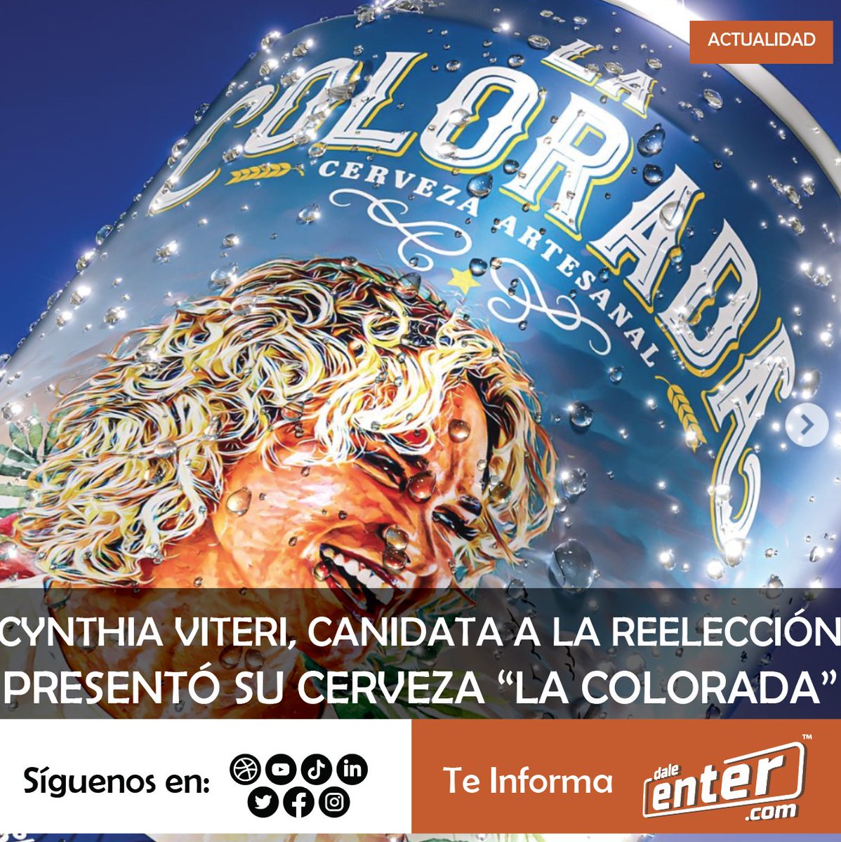 DaleEnter593's tweet photo. Con un "toma tu cerveza" la candidata a la reelección por la alcaldía de #Guayaquil, Cynthia Viteri, presentó su propia cerveza artesanal a la que bautizó como “La Colorada”.
#Actualidad #DaleEnter #CampañaElectoral2023 #CynthiaViteri #Guayaquil https://t.co/wnXBSEQCJz